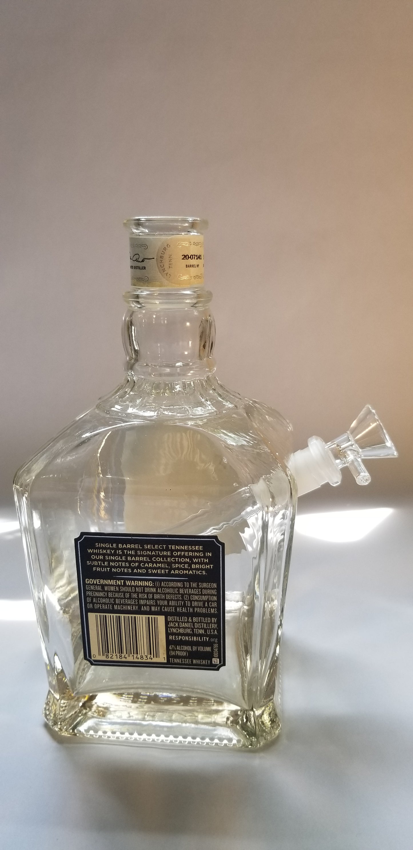Jack Daniels Single Barrel Tennessee Whiskey Bong.