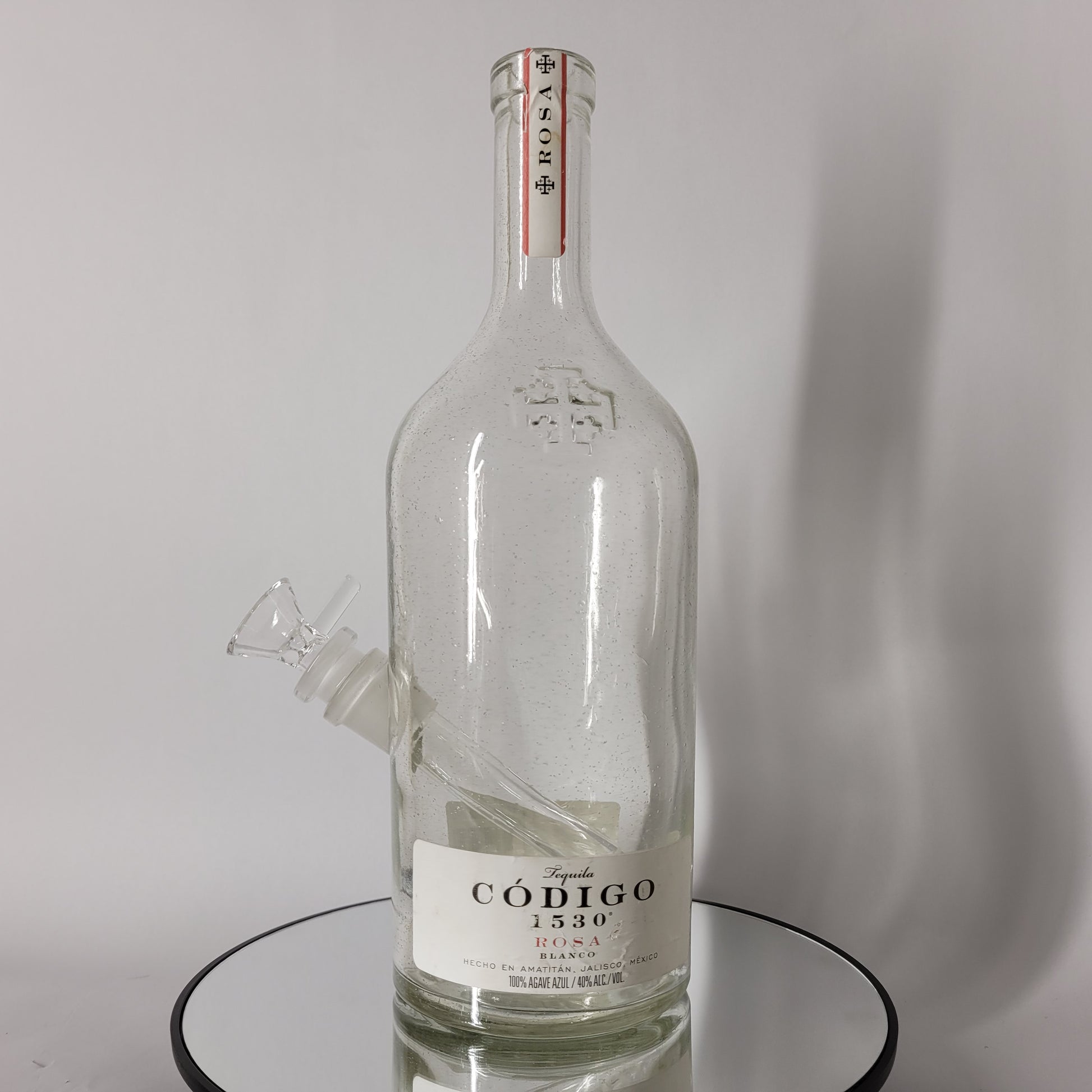 Codigo 1530 Blanco Rosa Tequila Bong – MILE HIGH BOTTLE BONGS