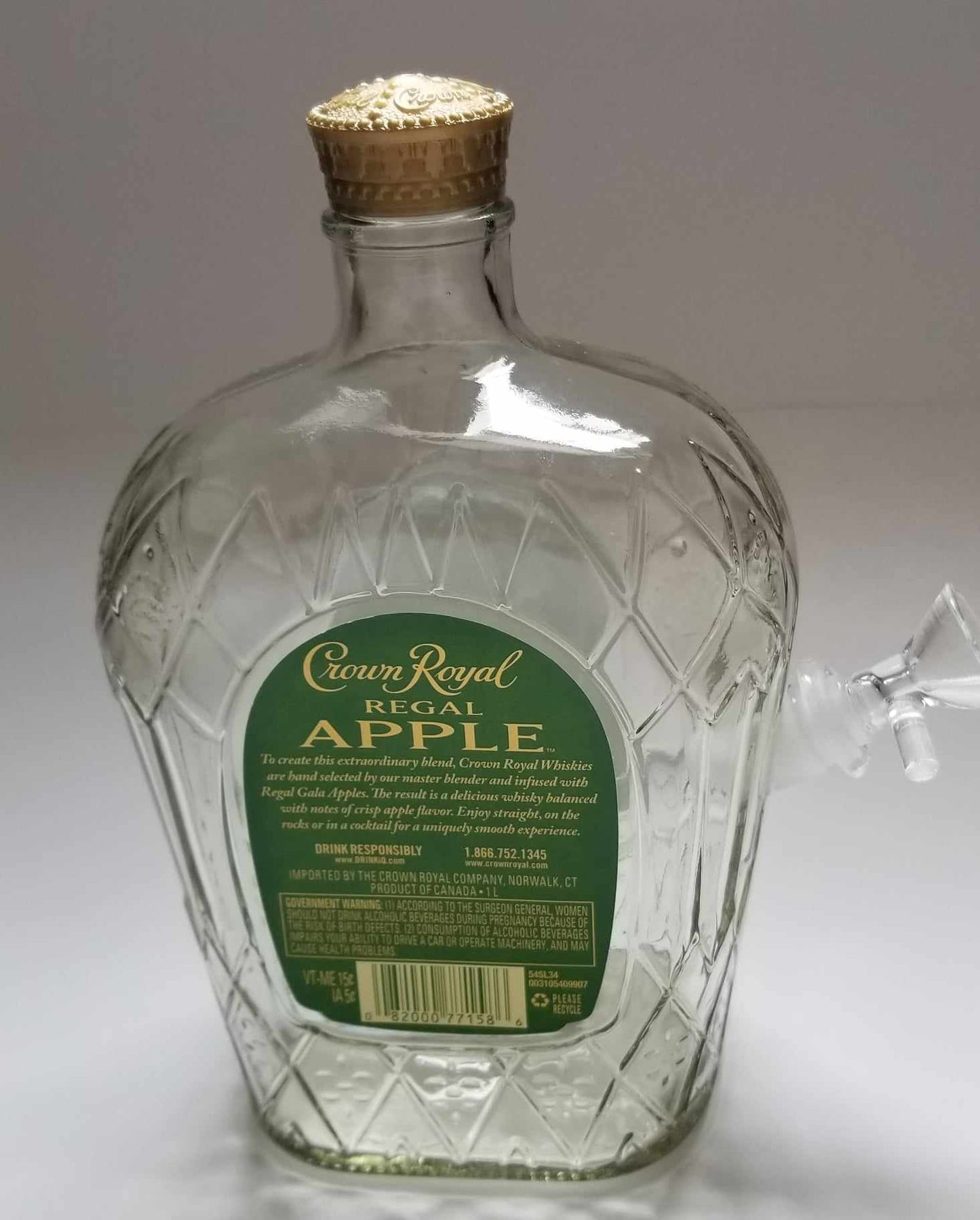 CROWN ROYAL REGAL APPLE WHISKY BOTTLE BONG