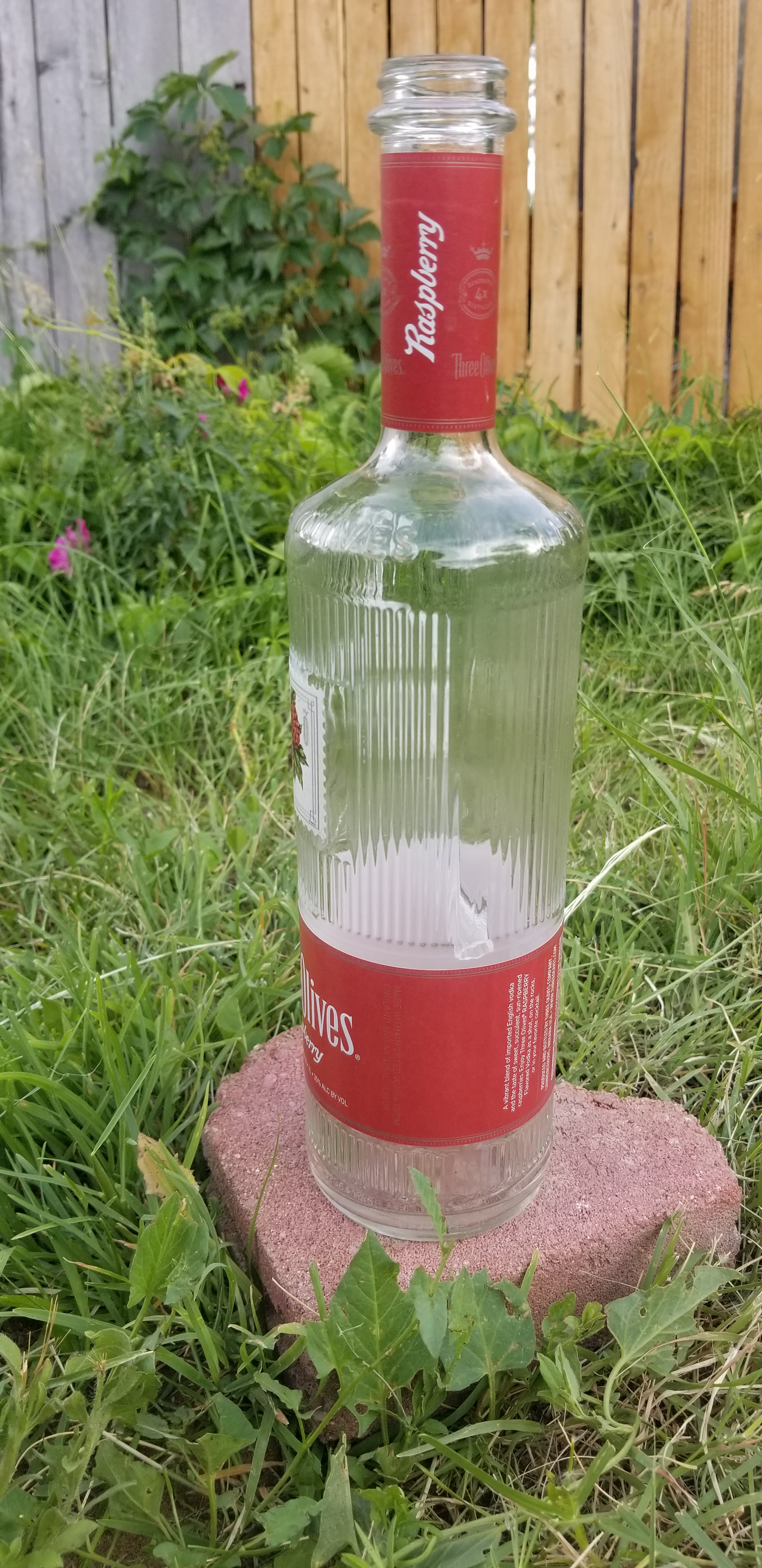 THREE OLIVES RASPBERRY BOTTLE BONG