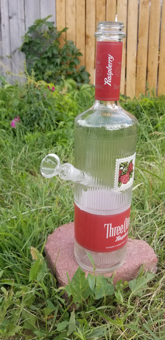 THREE OLIVES RASPBERRY BOTTLE BONG